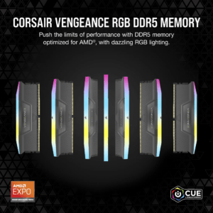 Corsair VENGEANCE® RGB 32GB (2x16GB) DDR5 DRAM 6400MT/s CL36